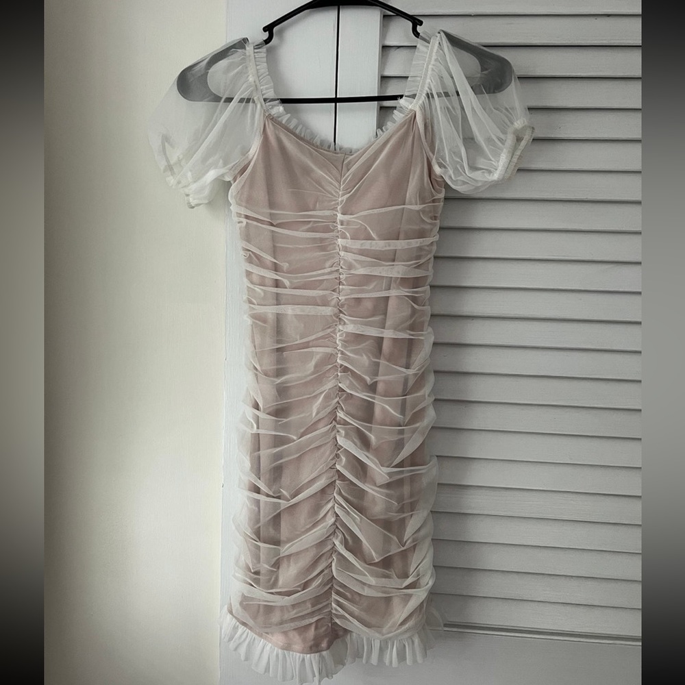 White/Nude Dress - Picture 2 of 3
